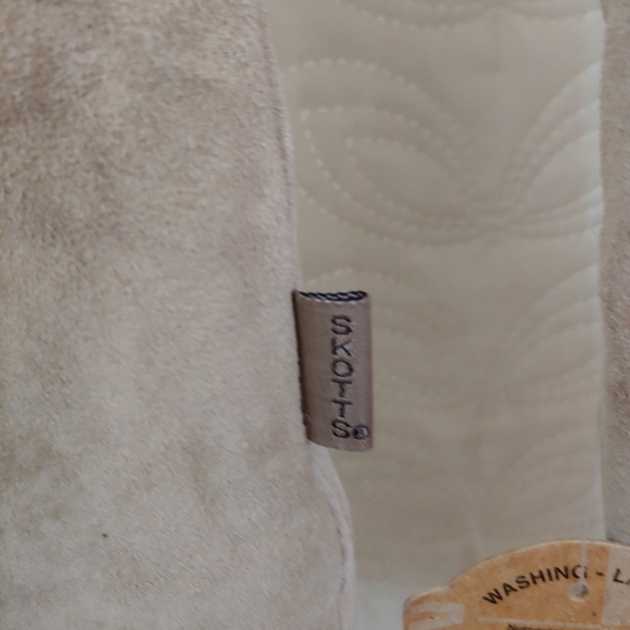 NWT Suede blouse Women Large washable Skotts Tan - Picture 8 of 9